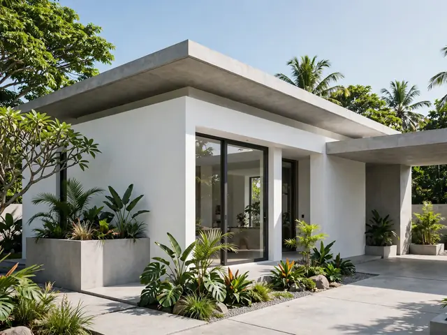 Rumah modern beratap datar berbidang rata sebagai contoh bentuk atap rumah minimalis