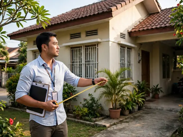 Penilai properti mensurvei rumah tapak saat proses biaya appraisal kpr