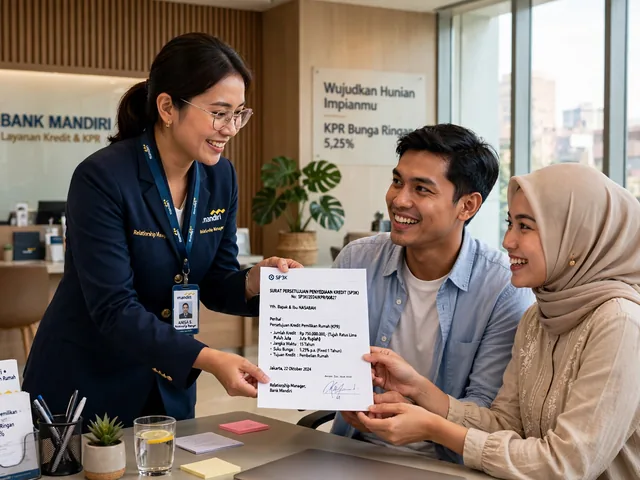 Pasangan menerima SP3K sebagai ciri ciri kpr disetujui dari petugas bank
