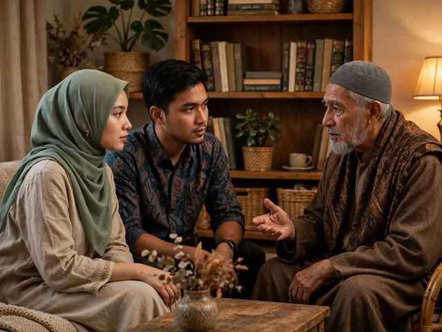 Pasangan muda berkonsultasi dengan ulama untuk menjawab keraguan kpr syariah apakah riba