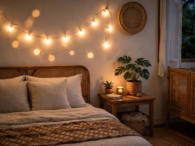 Lampu Dekorasi Kamar 7 Suasana Hangat Terbaru 2 Lampu string kamar di dinding dekat tempat tidur untuk lampu dekorasi kamar yang hangat