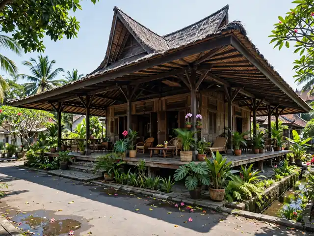 Model Atap Rumah Bagian Depan yang Sedang Tren dan Fungsional 5 Atap memanjang ke depan menaungi teras sebagai model atap rumah bagian depan rumah tropis