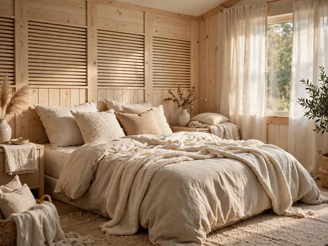 Tema hangat rekomendasi dekorasi kamar dengan kayu terang dan cahaya lembut