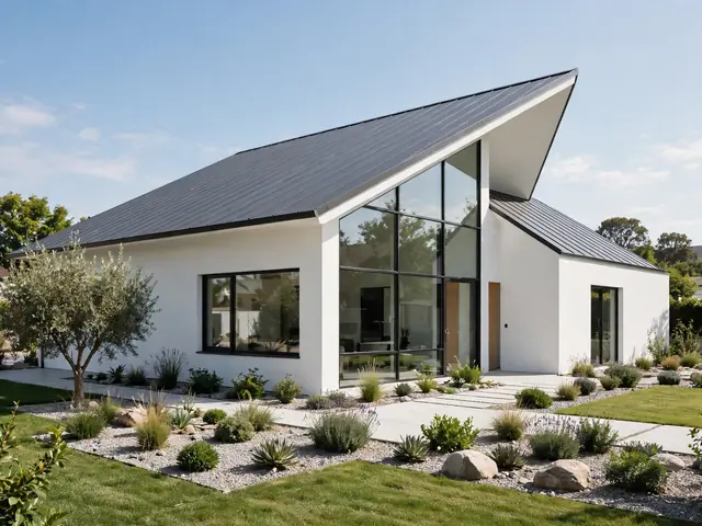 Rumah minimalis atap miring dengan desain modern yang fungsional dan estetis